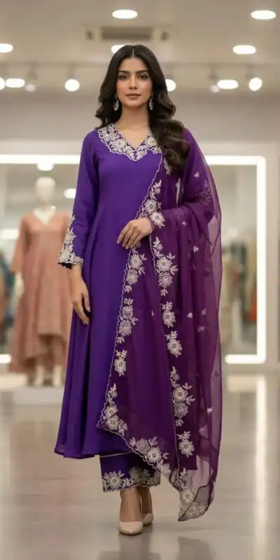 LG 2053 Purple Roman Silk Salwar Suit Perfect for Wedding, Party, Eid, Holi, Cultural Events – . Exclusive Offer ₹2099. Delivery 4-6 Working Days. | Jump Suits, Tops & Bottoms, Track Suits, Salwar suit, Casual Suits, Creative suits, Designer Suits, Palazzo Suits, Party Wear Suits, Patiala Suits, Straight Suits, Trendy Wear