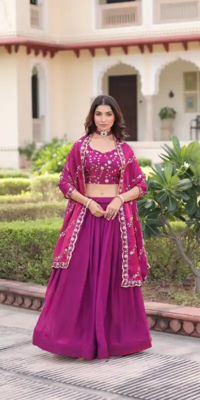 KA 5053 Rani Pink Fendi Silk Lehenga Choli with Sequins Work & Embroidery Work. Exclusive Offer ₹2049. Delivery 4-6 Working Days. Shop now. | Lehenga, Bollywood Lehenga, Creative Lehenga, Designer Lehenga, Embroidered Lehenga, Party Wear Lehenga