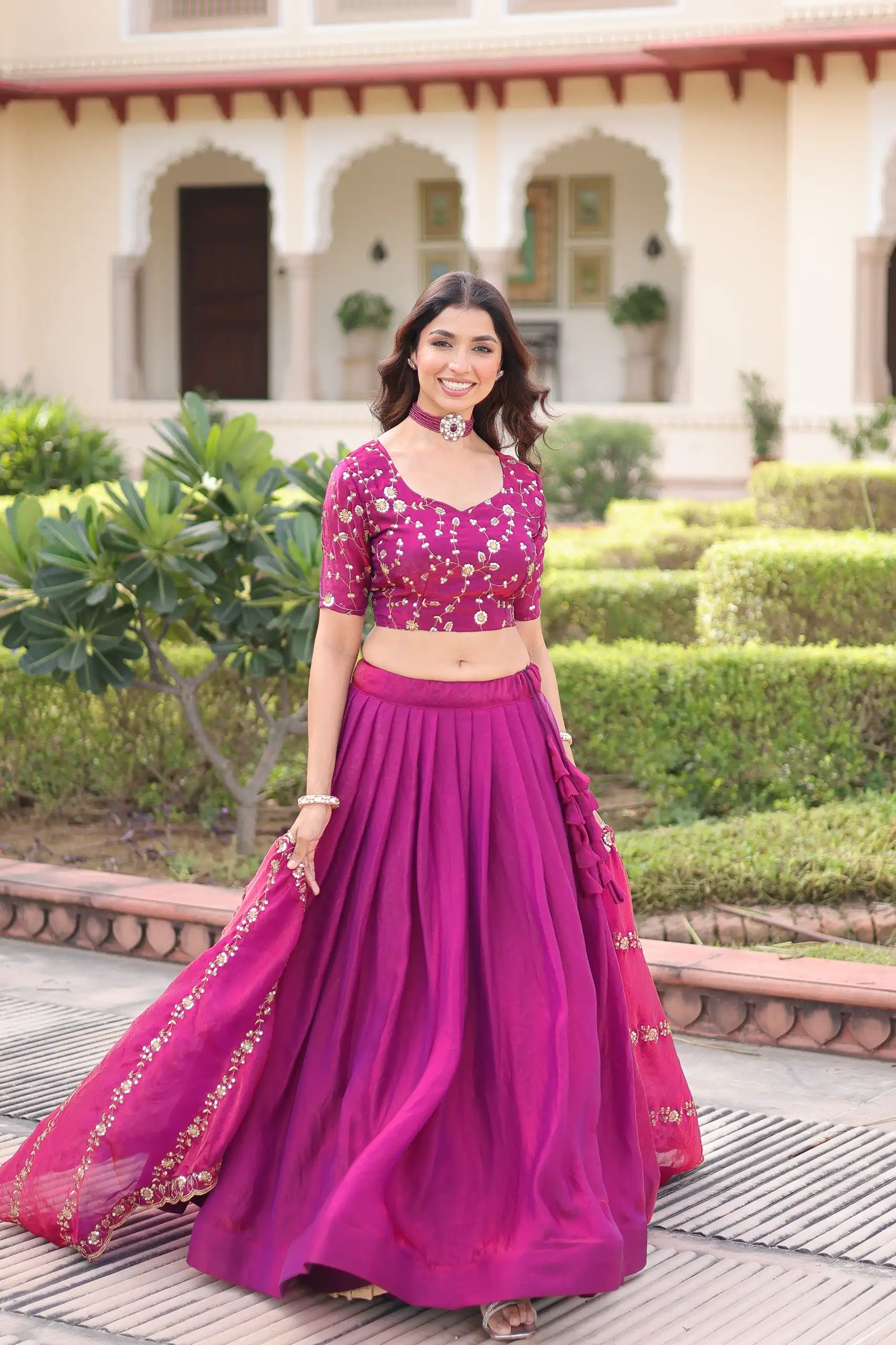 KA 5053 Rani Pink Fendi Silk Lehenga Choli with Sequins Work & Embroidery Work. Exclusive Offer ₹2049. Delivery 4-6 Working Days. Shop now. | Lehenga, Bollywood Lehenga, Creative Lehenga, Designer Lehenga, Embroidered Lehenga, Party Wear Lehenga