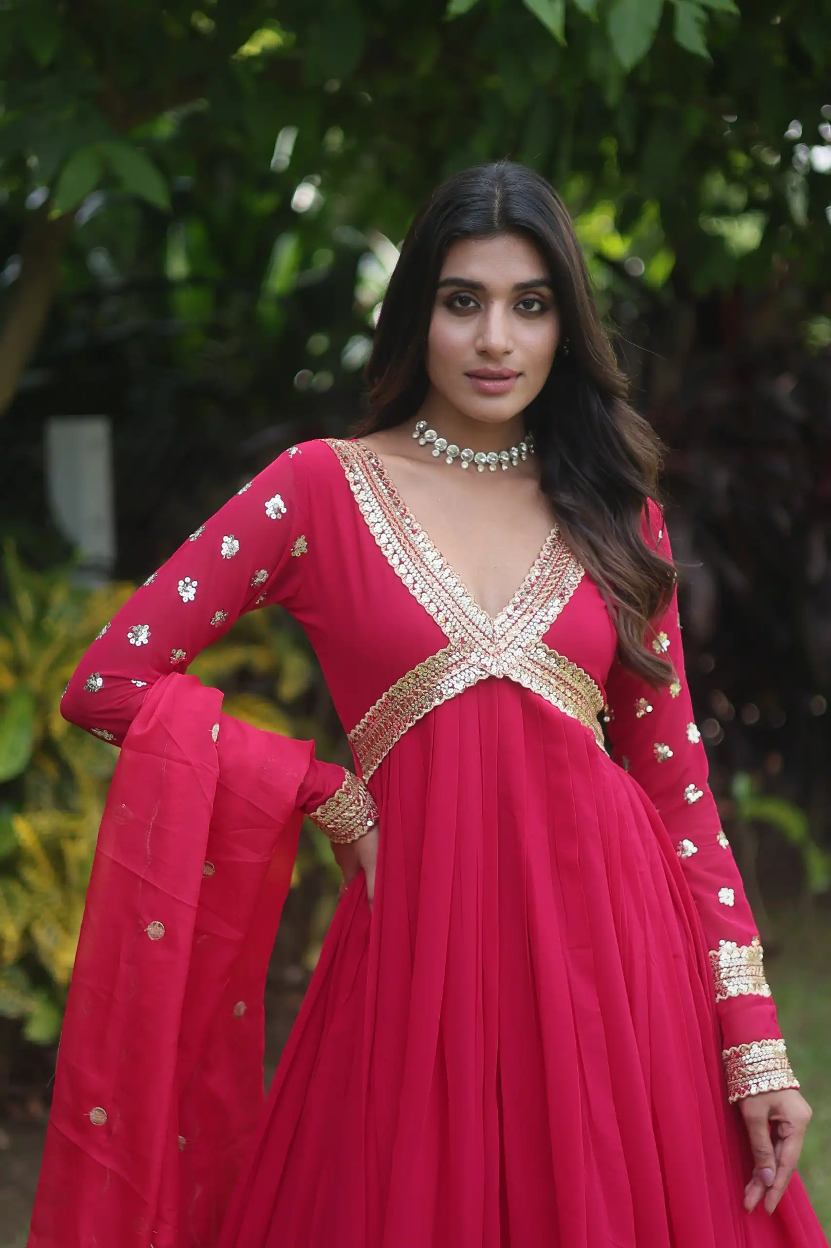 KA 1067 Rani Pink Faux Blooming Gown Perfect for Wedding, Party, Haldi, Raksha Bandhan, Traditional Day – . Exclusive Offer ₹1849. Delivery 4-6 Working Da | Gowns, Bollywood Gowns, Creative Gowns, Designer Gowns, Embroidered Gowns, Party Wear Gowns