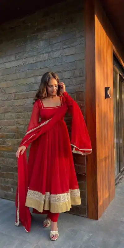 RTC 5961 Red in Color Blooming Georgette Lace Work Salwar Suit . Wedding, Party, Festive Grab it for ₹3049. Delivery 4-6 Working Days. Shop now. | Jump Suits, Tops & Bottoms, Track Suits, Salwar suit, Casual Suits, Creative suits, Designer Suits, Palazzo Suits, Party Wear Suits, Patiala Suits, Straight Suits, Trendy Wear