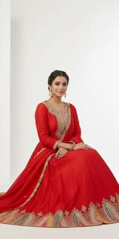 ZF 5002 Red Color Color Chinon Silk Salwar Suit with Embroidery Work. Festive Deal ₹2099. Delivery 4-6 Working Days. Shop now. | Jump Suits, Tops & Bottoms, Track Suits, Salwar suit, Casual Suits, Creative suits, Designer Suits, Palazzo Suits, Party Wear Suits, Patiala Suits, Straight Suits, Trendy Wear