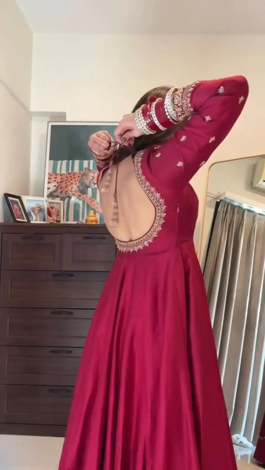 KD 1552 Red Chinon Silk Gown Perfect for Wedding, Party, Family Gatherings, Baisakhi, Baby Shower – . Grab it for ₹1999. Delivery 4-6 Working Days. | Gowns, Bollywood Gowns, Creative Gowns, Designer Gowns, Embroidered Gowns, Party Wear Gowns