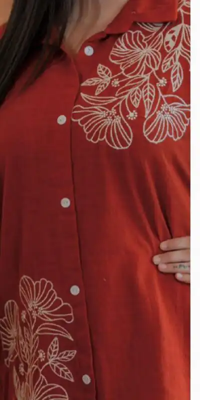 INLI Style-Up Red Color Cotton Slub Kurti with Embroidery Work. Affordable Price ₹1499. Delivery 4-6 Working Days. Shop now. | Kurti, Bollywood Kurti, Creative Kurtis, Designer Kurti, Party Wear Kurti, Selfie Kurti