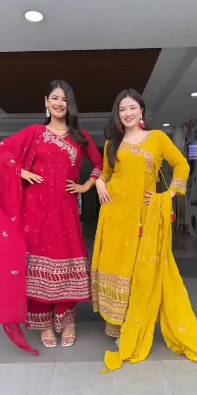 ST 1138 Red in Color Faux Georgette Embroidery Work Salwar Suit . Festive Deal ₹2099. Delivery 4-6 Working Days. Shop now. | Jump Suits, Tops & Bottoms, Track Suits, Salwar suit, Casual Suits, Creative suits, Designer Suits, Palazzo Suits, Party Wear Suits, Patiala Suits, Straight Suits, Trendy Wear