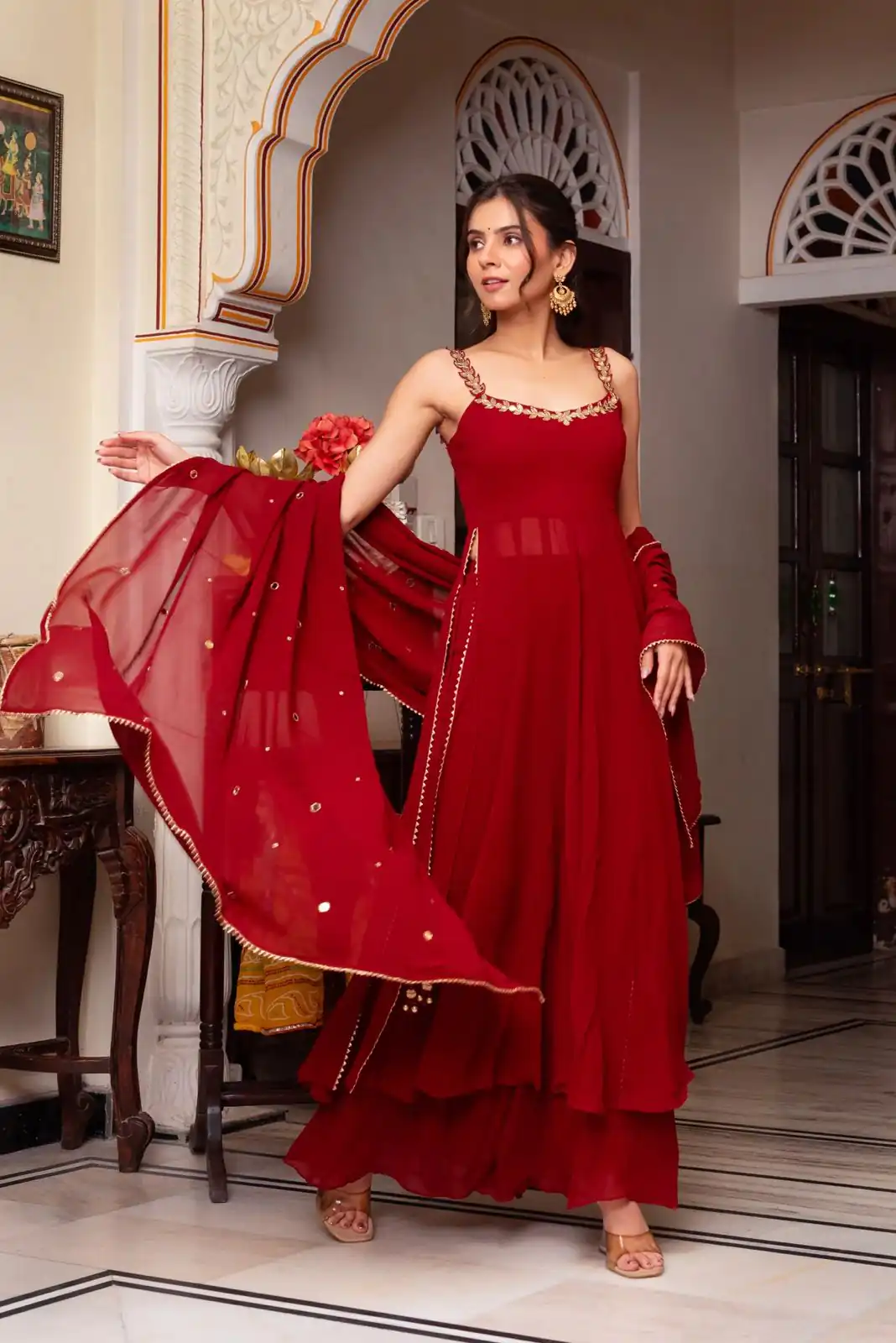 RTC 5889 Red Faux Georgette Salwar Suit with Lace Work & Mirror Work. Affordable Price ₹1999. Delivery 4-6 Working Days. Shop now. | Jump Suits, Tops & Bottoms, Track Suits, Salwar suit, Casual Suits, Creative suits, Designer Suits, Palazzo Suits, Party Wear Suits, Patiala Suits, Straight Suits, Trendy Wear
