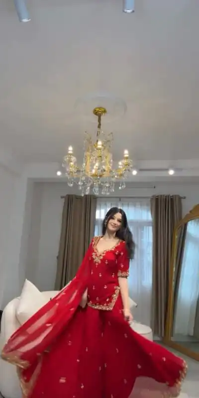 RTC 5968 Red Faux Georgette Thread Sequence Work Salwar Suit . Introductory Price ₹2099. Delivery 4-6 Working Days. Shop now. | Jump Suits, Tops & Bottoms, Track Suits, Salwar suit, Casual Suits, Creative suits, Designer Suits, Palazzo Suits, Party Wear Suits, Patiala Suits, Straight Suits, Trendy Wear