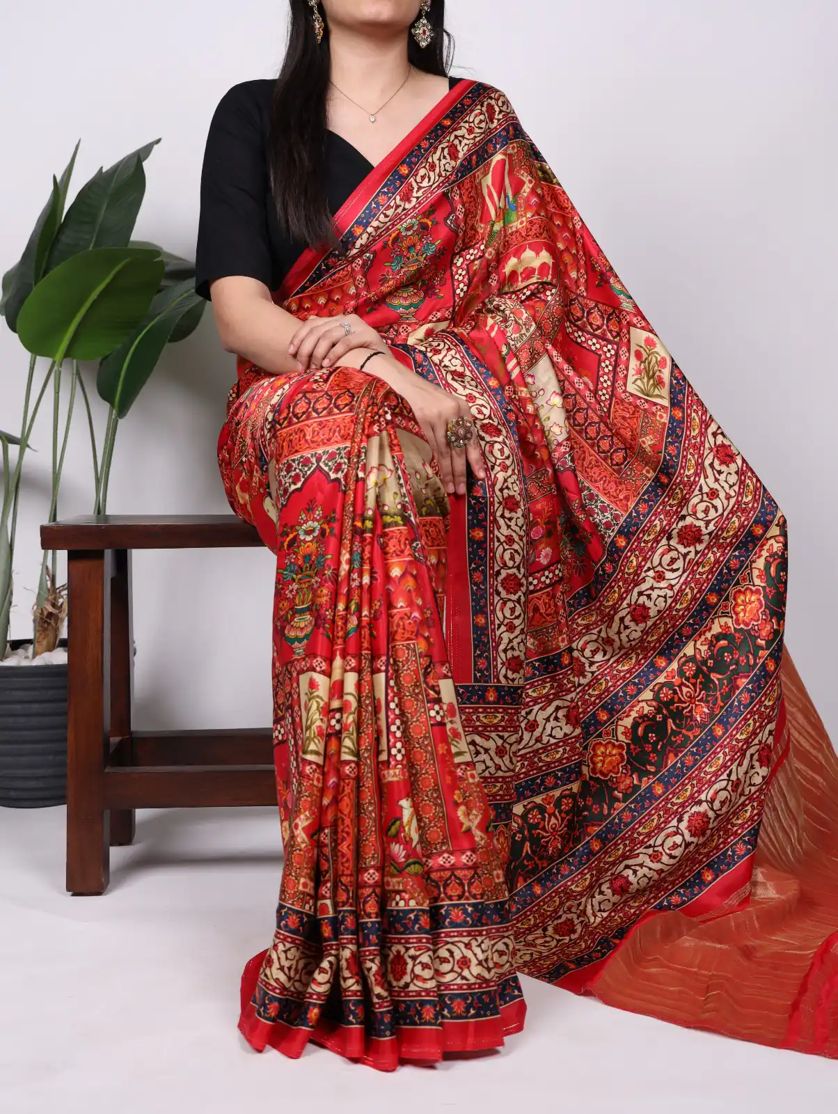 YNF 7801 Red Gaji Silk Saree with Patola Print. Wedding, Party, Festive, Events, Best Price ₹2999. Delivery 4-6 Working Days. Shop now. | Sarees, Bollywood Sarees, Creative Sarees, Designer Sarees, Embroidered Sarees, Ethnic Saree, Modern Digital sarees, Party Wear Sarees