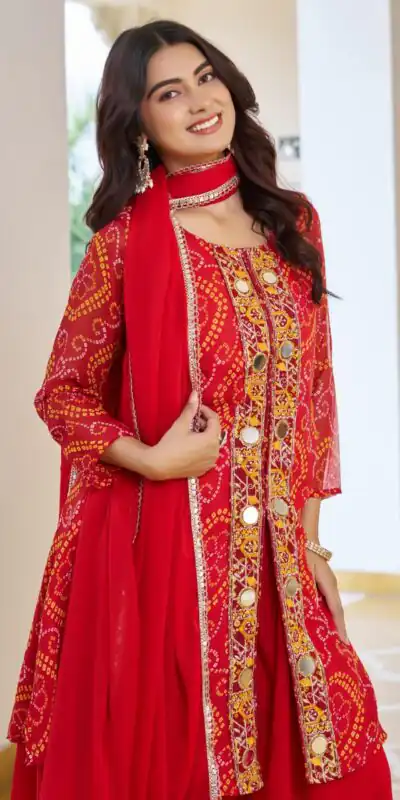 Ram 148 Red in Georgette Badhani print Embroidery Work & Mirror Work Salwar Suit . Exclusive Offer ₹2149. Delivery 4-6 Working Days. Shop now. | Jump Suits, Tops & Bottoms, Track Suits, Salwar suit, Casual Suits, Creative suits, Designer Suits, Palazzo Suits, Party Wear Suits, Patiala Suits, Straight Suits, Trendy Wear