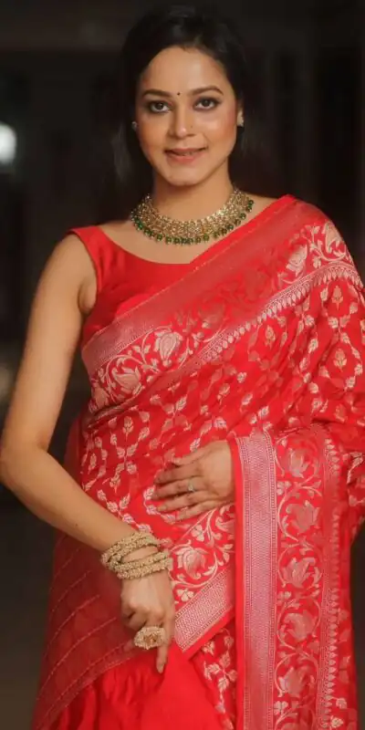 KPR 277 Red in Soft Lichi Silk Lace Border & Lace Work Saree . Available at ₹1299 only. Delivery 4-6 Working Days. Shop now. | Sarees, Bollywood Sarees, Creative Sarees, Designer Sarees, Embroidered Sarees, Ethnic Saree, Modern Digital sarees, Party Wear Sarees