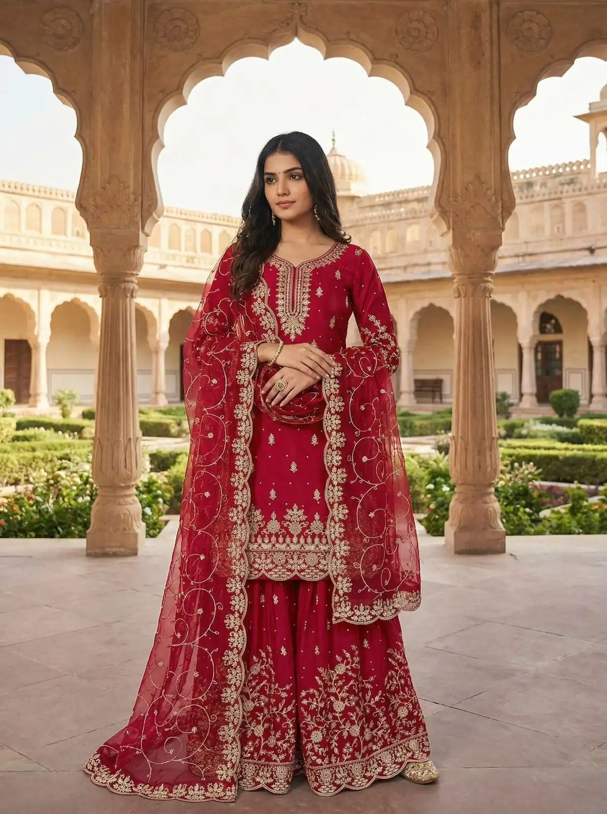 SRK 5319 Red in Organza Silk Embroidery Work & Lace Work Salwar Suit . Now at just ₹2549. Delivery 4-6 Working Days. Shop now. | Jump Suits, Tops & Bottoms, Track Suits, Salwar suit, Casual Suits, Creative suits, Designer Suits, Palazzo Suits, Party Wear Suits, Patiala Suits, Straight Suits, Trendy Wear