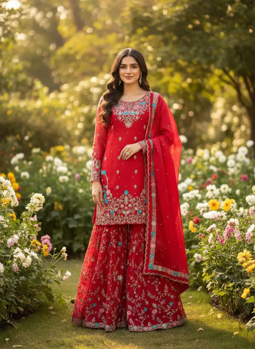 RTC 5956 Red Organza Silk Salwar Suit Perfect for Wedding, Party, Mehendi, Lohri, Housewarming – . Special Price ₹3049. Delivery 4-6 Working Days. | Jump Suits, Tops & Bottoms, Track Suits, Salwar suit, Casual Suits, Creative suits, Designer Suits, Palazzo Suits, Party Wear Suits, Patiala Suits, Straight Suits, Trendy Wear