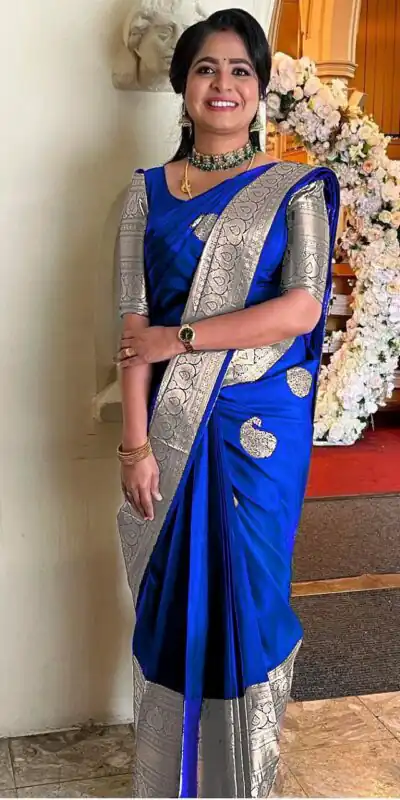 KPR 145 Royal Blue Soft Lichi Silk Jacquard Work All Over Saree for Wedding, Party, Family Gatherings,, Pongal Introductory Price ₹1299. Delivery 4-6 Worki | Designer Sarees, Embroidered Sarees, Sarees, Bollywood Sarees, Creative Sarees, Ethnic Saree, Modern Digital sarees, Party Wear Sarees
