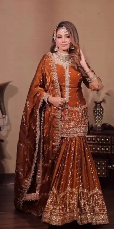 SSR 533 Rust Color Fendy Silk Salwar Suit with Embroidery Work. Affordable Price ₹2149. Delivery 4-6 Working Days. Shop now. | Jump Suits, Salwar suit, Casual Suits, Creative suits, Designer Suits, Palazzo Suits, Party Wear Suits, Patiala Suits, Straight Suits