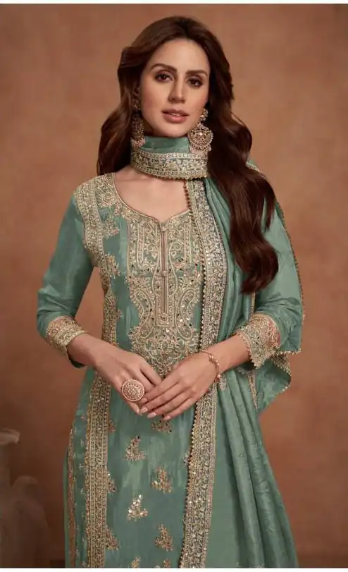 FC 1125 Sea Green Vichitra Salwar Suit with Embroidery Work & Lace Work. Available at ₹3049 only. Delivery 4-6 Working Days. Shop now. | Jump Suits, Tops & Bottoms, Track Suits, Salwar suit, Casual Suits, Creative suits, Designer Suits, Palazzo Suits, Party Wear Suits, Patiala Suits, Straight Suits, Trendy Wear