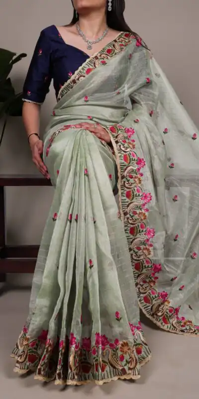 YNF 7400 Sea Green Zari Kota Tissue Saree Perfect for Wedding, Party, Mehendi, Housewarming, Haldi – . Special Price ₹3299. Delivery 4-6 Working Days. | Designer Sarees, Sarees, Bollywood Sarees, Creative Sarees, Embroidered Sarees, Ethnic Saree, Modern Digital sarees, Party Wear Sarees