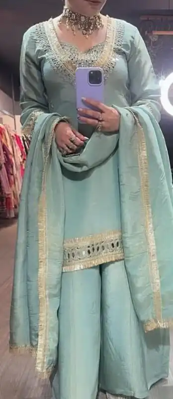LG 2015 Sky Blue Cosmos Salwar Suit Perfect for Wedding, Party, Karwa Chauth, Eid, Holi – . Exclusive Offer ₹2099. Delivery 4-6 Working Days. Shop now. | Jump Suits, Salwar suit, Casual Suits, Creative suits, Designer Suits, Palazzo Suits, Party Wear Suits, Patiala Suits, Straight Suits