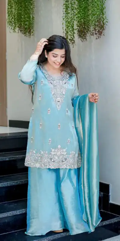 SSR 531 Sky Blue Jimmy Choo Salwar Suit Perfect for Wedding, Party, Baby Shower, Durga Puja, Engagement – . Get it for ₹1949. Delivery 4-6 Working Days. | Jump Suits, Salwar suit, Casual Suits, Creative suits, Designer Suits, Palazzo Suits, Party Wear Suits, Patiala Suits, Straight Suits