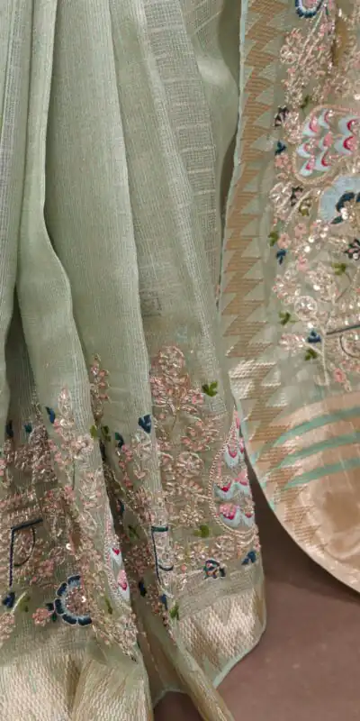 YNF 7401 Sky Blue in Zari Kota Tissue Zari Work & Embroidery Work Saree . Get it for ₹3199. Delivery 4-6 Working Days. Shop now. | Designer Sarees, Sarees, Bollywood Sarees, Creative Sarees, Embroidered Sarees, Ethnic Saree, Modern Digital sarees, Party Wear Sarees