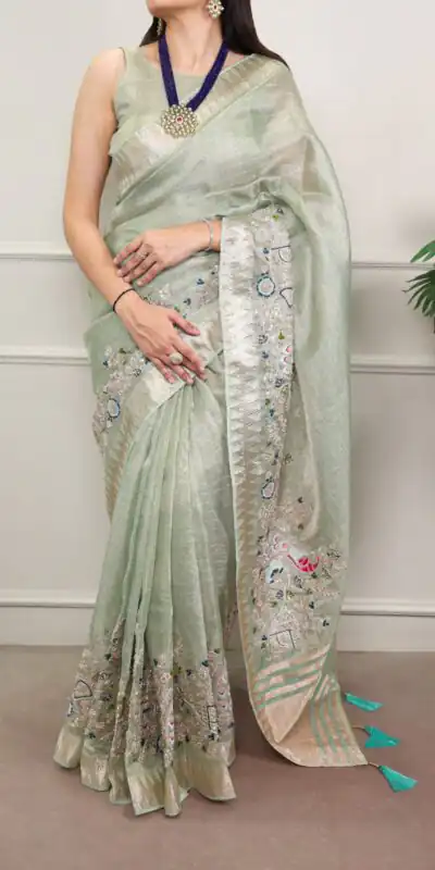 YNF 7401 Sky Blue in Zari Kota Tissue Zari Work & Embroidery Work Saree . Get it for ₹3199. Delivery 4-6 Working Days. Shop now. | Designer Sarees, Sarees, Bollywood Sarees, Creative Sarees, Embroidered Sarees, Ethnic Saree, Modern Digital sarees, Party Wear Sarees