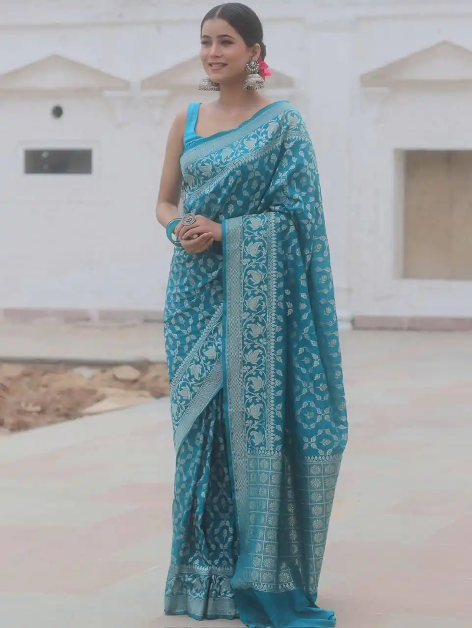 KPR 277 Sky Blue in Soft Lichi Silk Lace Border & Lace Work Saree . Available at ₹1299 only. Delivery 4-6 Working Days. Shop now. | Sarees, Bollywood Sarees, Creative Sarees, Designer Sarees, Embroidered Sarees, Ethnic Saree, Modern Digital sarees, Party Wear Sarees