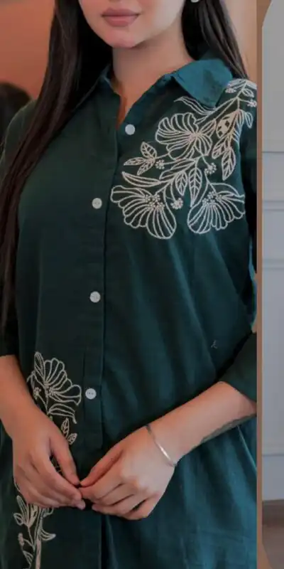 INLI Style-Up Teal Color Cotton Slub Kurti with Embroidery Work. Affordable Price ₹1499. Delivery 4-6 Working Days. Shop now. | Kurti, Bollywood Kurti, Creative Kurtis, Designer Kurti, Party Wear Kurti, Selfie Kurti