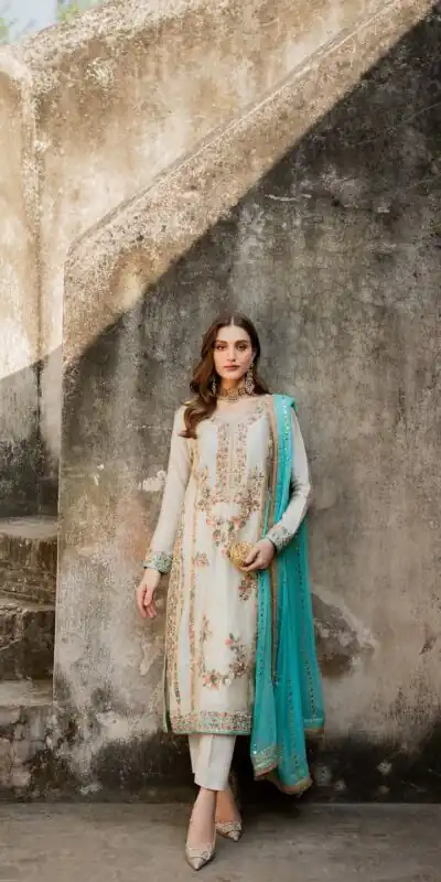 AD 220 White in Organza Silk Embroidery Work & Lace Work Salwar Suit . Grab it for ₹2449. Delivery 4-6 Working Days. Shop now. | Jump Suits, Tops & Bottoms, Track Suits, Salwar suit, Casual Suits, Creative suits, Designer Suits, Palazzo Suits, Party Wear Suits, Patiala Suits, Straight Suits, Trendy Wear