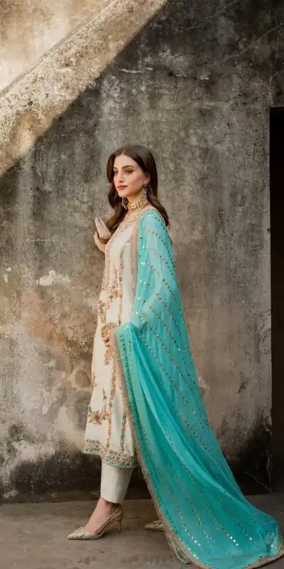 AD 220 White in Organza Silk Embroidery Work & Lace Work Salwar Suit . Grab it for ₹2449. Delivery 4-6 Working Days. Shop now. | Jump Suits, Tops & Bottoms, Track Suits, Salwar suit, Casual Suits, Creative suits, Designer Suits, Palazzo Suits, Party Wear Suits, Patiala Suits, Straight Suits, Trendy Wear