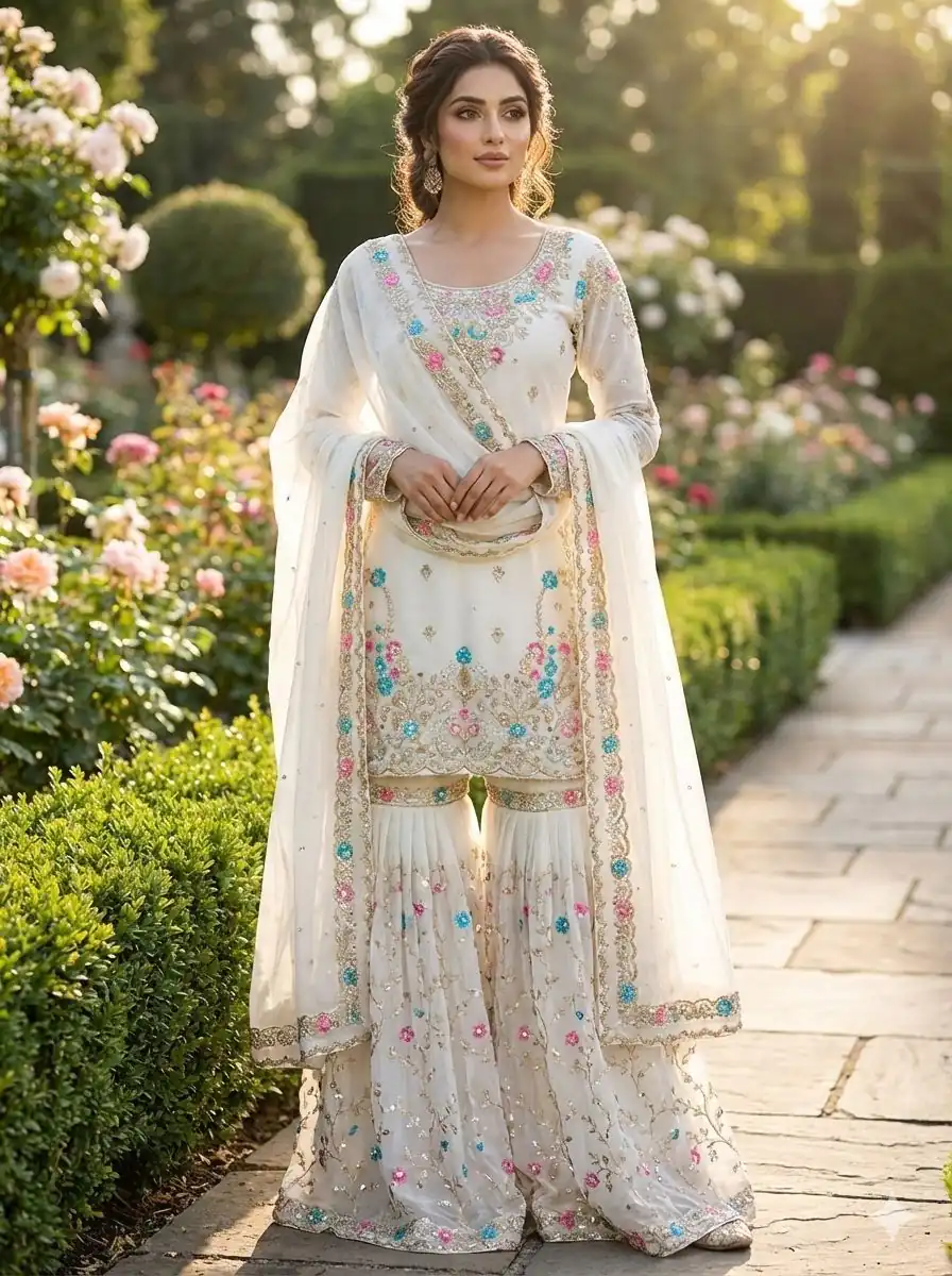 RTC 5956 White Organza Silk Salwar Suit Perfect for Wedding, Party, Mehendi, Lohri, Housewarming – . Special Price ₹3049. Delivery 4-6 Working Days. | Jump Suits, Tops & Bottoms, Track Suits, Salwar suit, Casual Suits, Creative suits, Designer Suits, Palazzo Suits, Party Wear Suits, Patiala Suits, Straight Suits, Trendy Wear