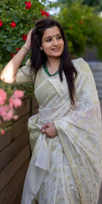 KPR 222 White in Color Soft Lichi Silk. Designer Work Saree Available at ₹1399 only. Delivery 4-6 Working Days. Shop now. | Designer Sarees, Sarees, Bollywood Sarees, Creative Sarees, Embroidered Sarees, Ethnic Saree, Modern Digital sarees, Party Wear Sarees