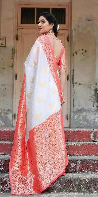 KPR 126 White in Red Soft Lichi Silk Designer Work Saree . Wedding, Party, Festive, Events, Affordable Price ₹1499. Delivery 4-6 Working Days. Shop now. | Designer Sarees, Sarees, Bollywood Sarees, Creative Sarees, Embroidered Sarees, Ethnic Saree, Modern Digital sarees, Party Wear Sarees