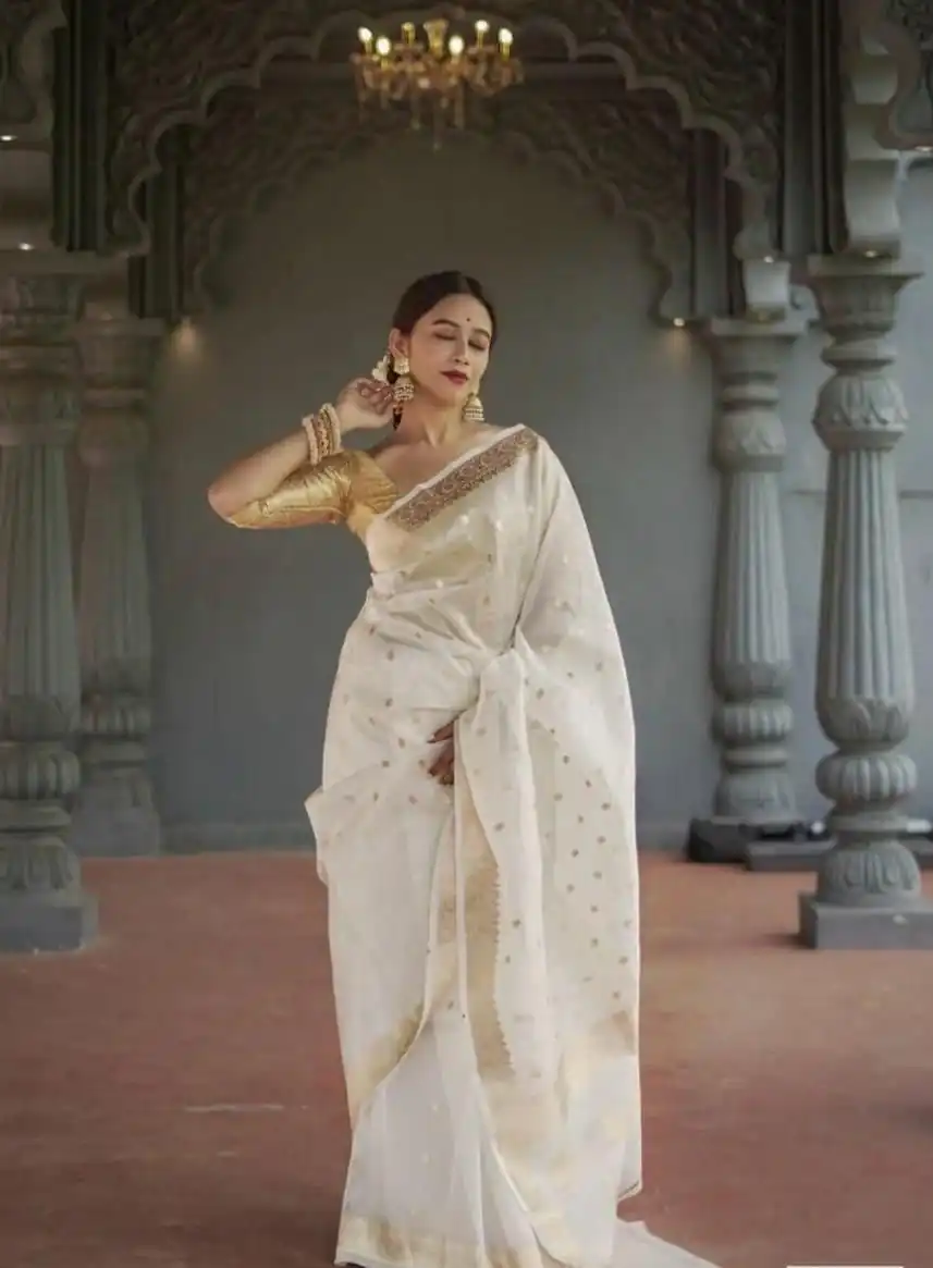 KP 6040 White Soft Lilan Slab Saree with Weaving Work Designer Work. Festive Deal ₹1399. Delivery 4-6 Working Days. Shop now. | Sarees, Bollywood Sarees, Creative Sarees, Designer Sarees, Embroidered Sarees, Ethnic Saree, Modern Digital sarees, Party Wear Sarees