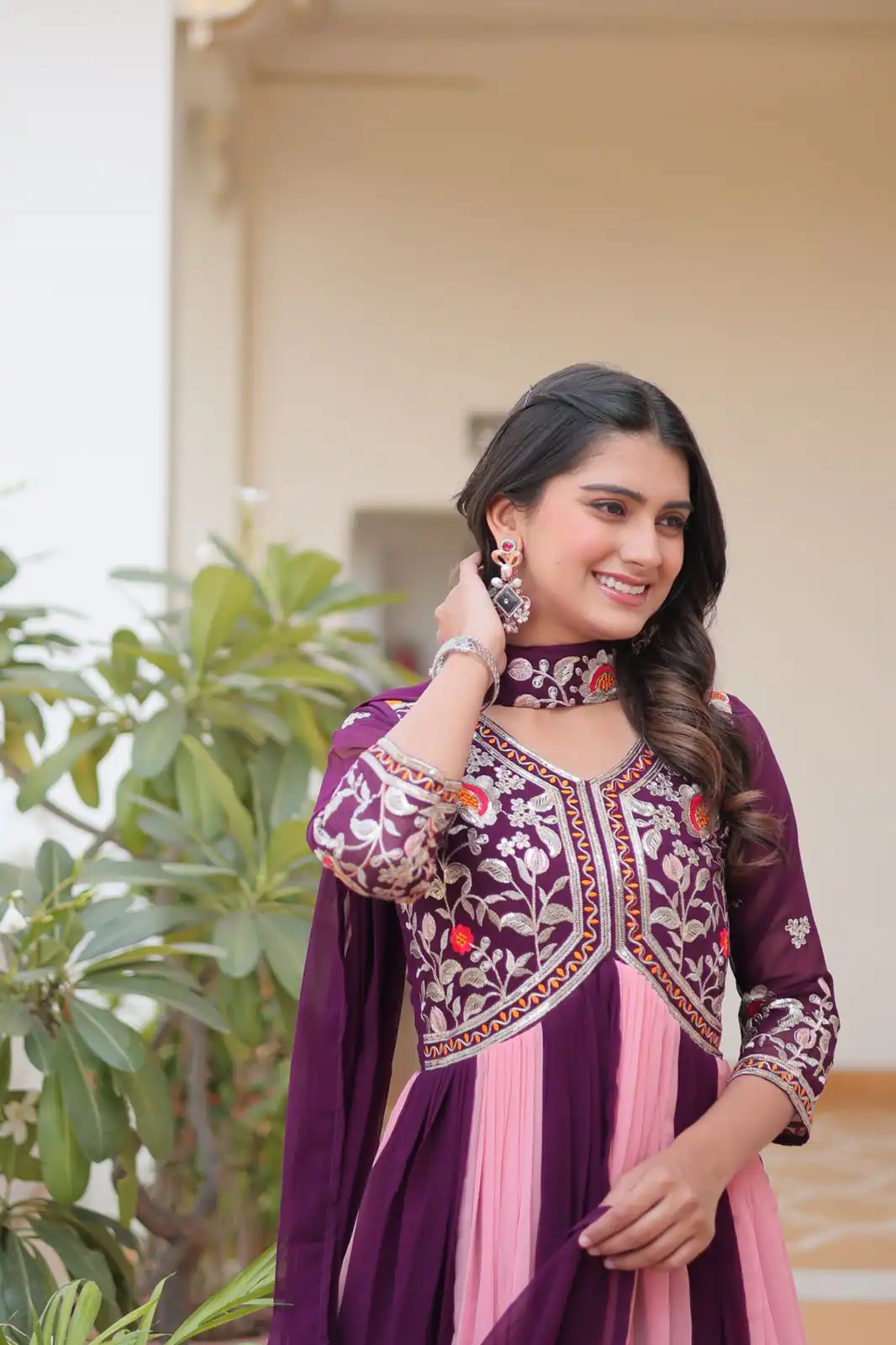 Ram 079 Wine Fox Georgette Gown Perfect for Wedding, Party, Eid, Temple Visit, Pongal – . Best Price ₹2049. Delivery 4-6 Working Days. Shop now. | Gowns, Bollywood Gowns, Creative Gowns, Designer Gowns, Embroidered Gowns, Party Wear Gowns