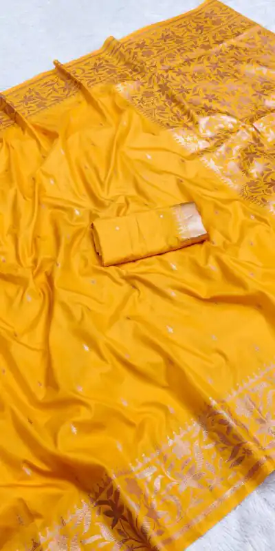 MB 197 Yellow Color Banarasi Silk Saree with Zari Work & Lace Work. Exclusive Offer ₹1899. Delivery 4-6 Working Days. Shop now. | Designer Sarees, Sarees, Bollywood Sarees, Creative Sarees, Embroidered Sarees, Ethnic Saree, Modern Digital sarees, Party Wear Sarees