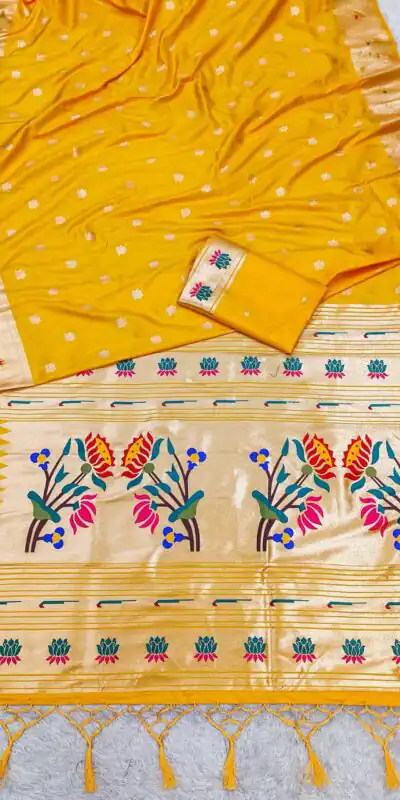 MB 2 Yellow Paithani Silk Saree with Lace Work & Zari Work. Introductory Price ₹2049. Delivery 4-6 Working Days. Shop now. | Designer Sarees, Sarees, Bollywood Sarees, Creative Sarees, Embroidered Sarees, Ethnic Saree, Modern Digital sarees, Party Wear Sarees