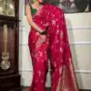 Pink Lichi Silk Jacquard Work Saree