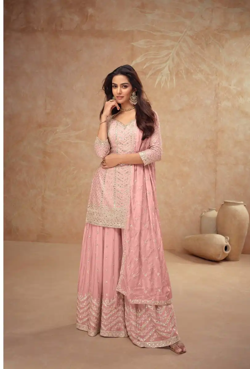 FC 7518 Baby Pink Chinon Salwar Suit Perfect for Wedding, Party, Diwali, Durga Puja, Temple Visit – . Festive Deal ₹3099. Delivery 4-6 Working Days. | Jump Suits, Tops & Bottoms, Track Suits, Salwar suit, Casual Suits, Creative suits, Designer Suits, Palazzo Suits, Party Wear Suits, Patiala Suits, Straight Suits, Trendy Wear
