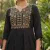 INLI Charmi vol 5 Black Rayon Thread Work Kurti . Wedding, Party, Festive, Events Affordable Price ₹1349. Delivery 4-6 Working Days. Shop now. | Kurti, Bollywood Kurti, Creative Kurtis, Designer Kurti, Party Wear Kurti, Selfie Kurti