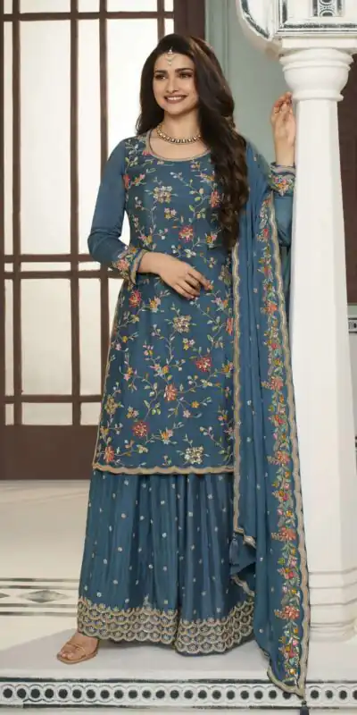 FC AVANTI 66301 Blue Chinon Salwar Suit Perfect for Wedding, Party, Traditional Day, Durga Puja, Makar Sankranti – . Get it for ₹3049. Delivery 4-6 Wor | Jump Suits, Salwar suit, Casual Suits, Creative suits, Designer Suits, Palazzo Suits, Party Wear Suits, Patiala Suits, Straight Suits