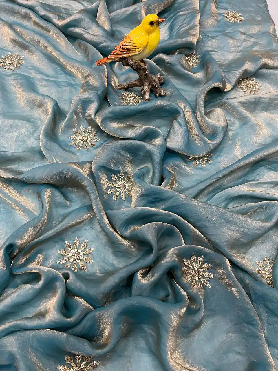 BT 3142 Blue Fandy Satin Silk Saree Perfect for Wedding, Party, Karwa Chauth, Reception, Pooja – . Festive Deal ₹1999. Delivery 4-6 Working Days. | Designer Sarees, Sarees, Bollywood Sarees, Creative Sarees, Embroidered Sarees, Ethnic Saree, Modern Digital sarees, Party Wear Sarees