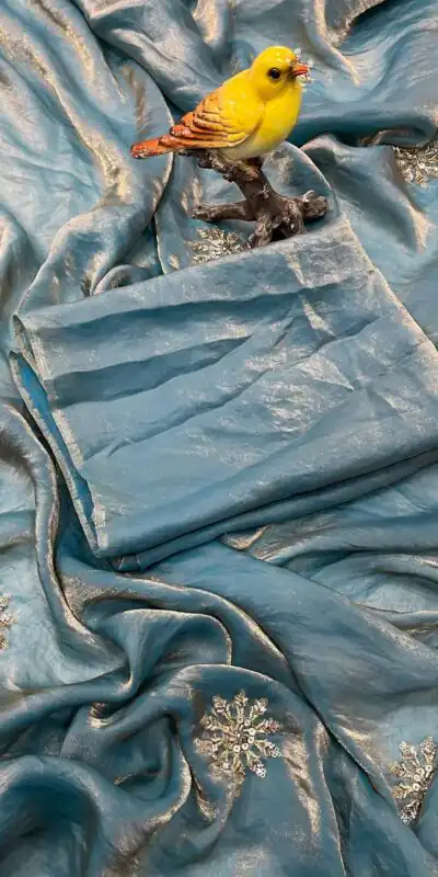 BT 3142 Blue Fandy Satin Silk Saree Perfect for Wedding, Party, Karwa Chauth, Reception, Pooja – . Festive Deal ₹1999. Delivery 4-6 Working Days. | Designer Sarees, Sarees, Bollywood Sarees, Creative Sarees, Embroidered Sarees, Ethnic Saree, Modern Digital sarees, Party Wear Sarees