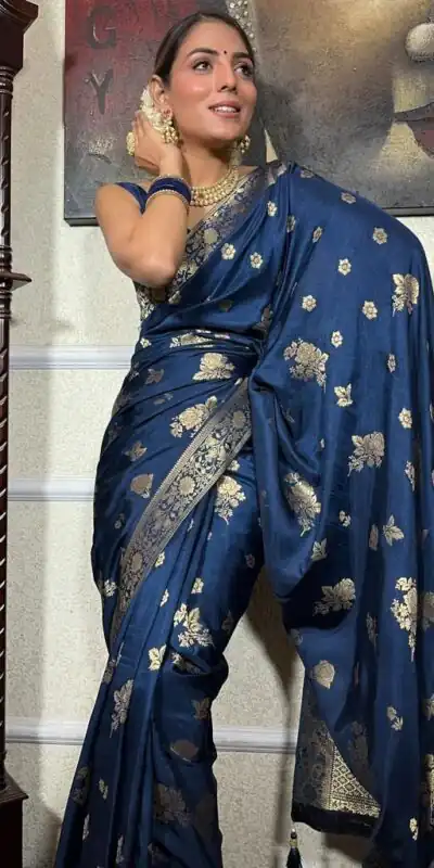 KPR 226 Blue Soft Lichi Silk Saree Perfect for Wedding, Party, Raksha Bandhan, Sangeet, Eid – . Get it for ₹1399. Delivery 4-6 Working Days. | Designer Sarees, Sarees, Bollywood Sarees, Creative Sarees, Embroidered Sarees, Ethnic Saree, Modern Digital sarees, Party Wear Sarees