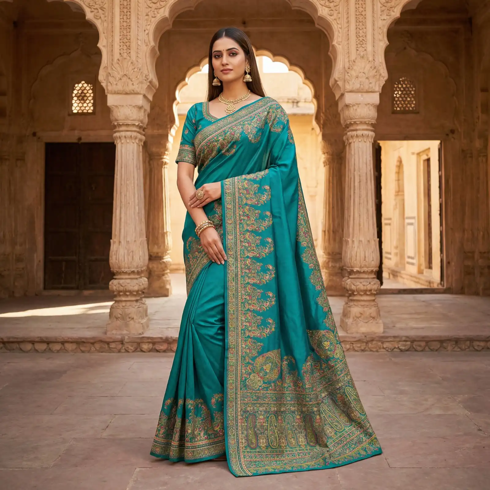 MB 46 Blue Color Pashmina Silk Saree with Lace Work & Lace Border. Now at just ₹2399. Delivery 4-6 Working Days. Shop now. | Designer Sarees, Sarees, Bollywood Sarees, Creative Sarees, Embroidered Sarees, Ethnic Saree, Modern Digital sarees, Party Wear Sarees