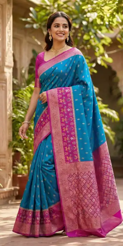 MB 6140 Blue in Color Pochampalli Silk Lace Work & Zari Work Saree . Get it for ₹2049. Delivery 4-6 Working Days. Shop now. | Designer Sarees, Sarees, Bollywood Sarees, Creative Sarees, Embroidered Sarees, Ethnic Saree, Modern Digital sarees, Party Wear Sarees