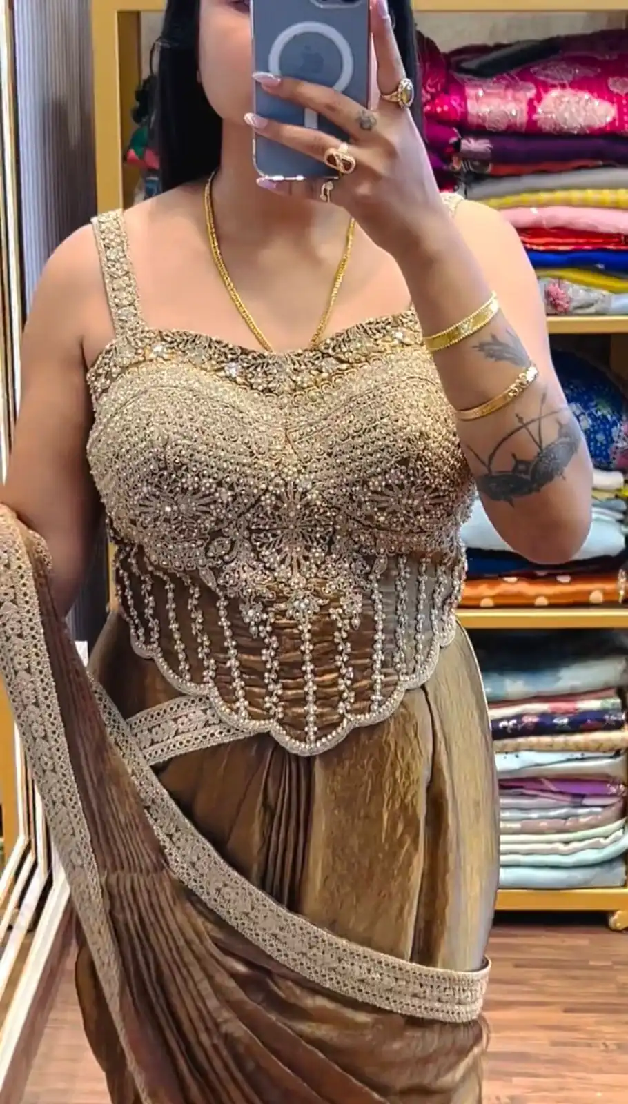 ST 1155 Brown in Fandy Satin Lace Work & Embroidery Work Saree . Special Price ₹2149. Delivery 4-6 Working Days. Shop now. | Designer Sarees, Sarees, Bollywood Sarees, Creative Sarees, Embroidered Sarees, Ethnic Saree, Modern Digital sarees, Party Wear Sarees