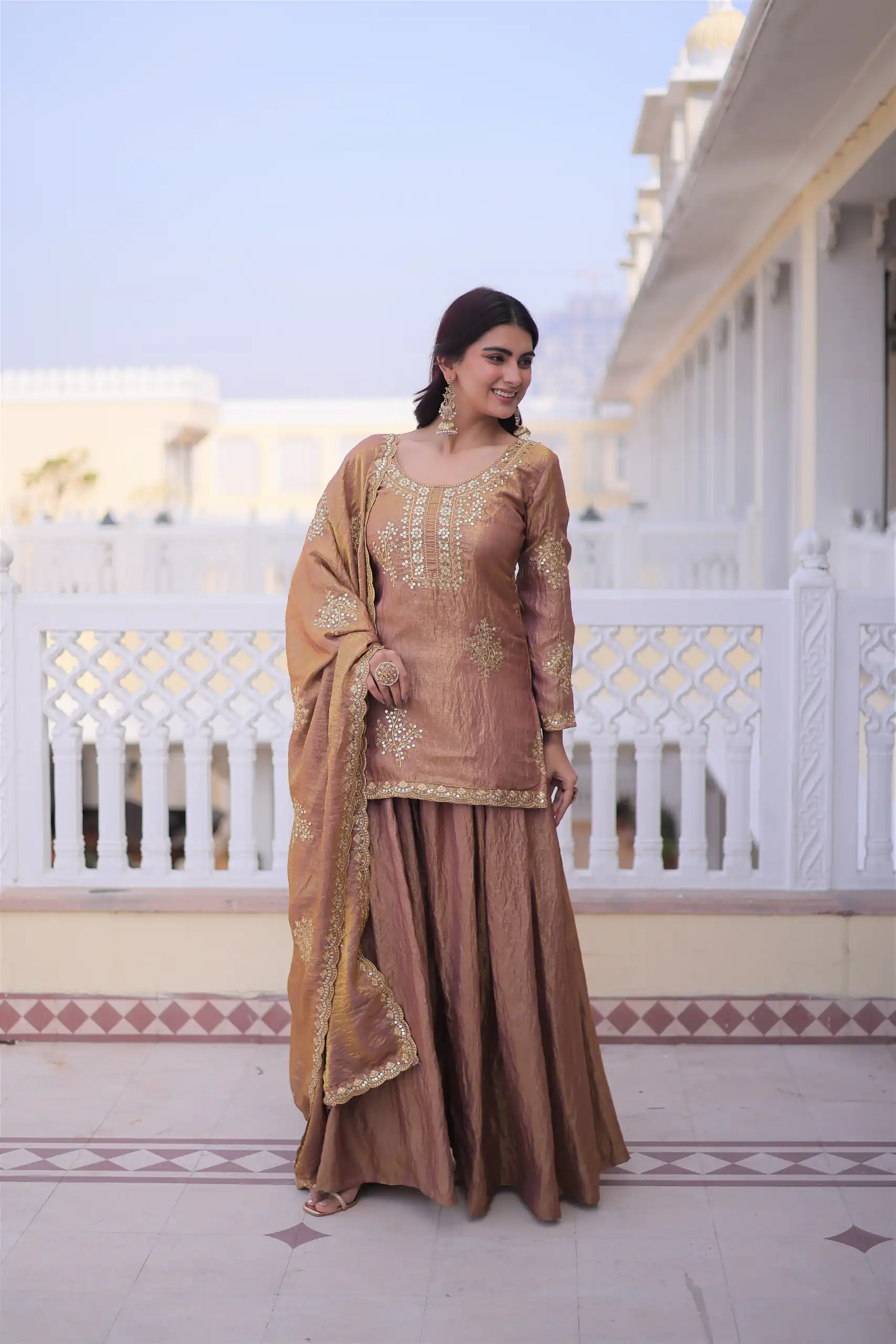 KA 1229 Brown Fendi Crush Salwar Suit Perfect for Wedding, Party, Onam, Temple Visit, Traditional Day – . Best Price ₹2399. Delivery 4-6 Working Days. | Jump Suits, Salwar suit, Casual Suits, Creative suits, Designer Suits, Palazzo Suits, Party Wear Suits, Patiala Suits, Straight Suits