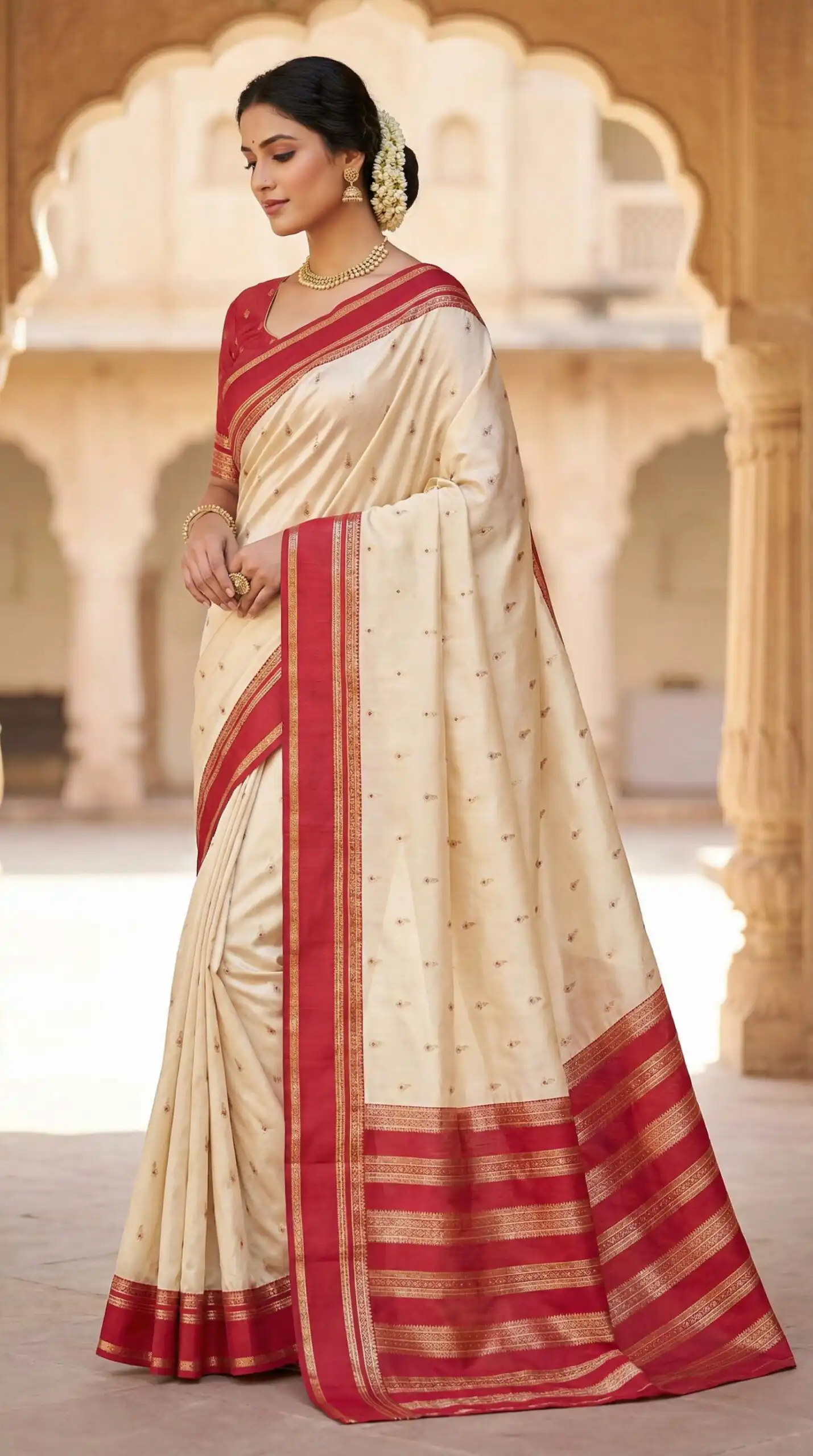MB 3325 Cream in Color Banarasi Silk Zari Work & Lace Work Saree . Now at just ₹1949. Delivery 4-6 Working Days. Shop now. | Designer Sarees, Sarees, Bollywood Sarees, Creative Sarees, Embroidered Sarees, Ethnic Saree, Modern Digital sarees, Party Wear Sarees