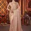 BT 3142 Cream Fandy Satin Silk Saree Perfect for Wedding, Party, Karwa Chauth, Reception, Pooja – . Festive Deal ₹1999. Delivery 4-6 Working Days. | Designer Sarees, Sarees, Bollywood Sarees, Creative Sarees, Embroidered Sarees, Ethnic Saree, Modern Digital sarees, Party Wear Sarees