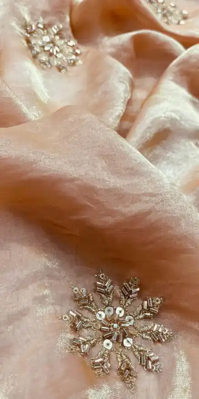 BT 3142 Cream Fandy Satin Silk Saree Perfect for Wedding, Party, Karwa Chauth, Reception, Pooja – . Festive Deal ₹1999. Delivery 4-6 Working Days. | Designer Sarees, Sarees, Bollywood Sarees, Creative Sarees, Embroidered Sarees, Ethnic Saree, Modern Digital sarees, Party Wear Sarees