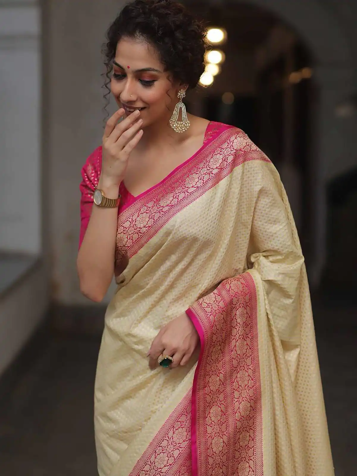 KPR 279 Cream Soft Lichi Silk Saree Perfect for Wedding, Party, Raksha Bandhan, Sangeet, Eid – . Get it for ₹1449. Delivery 4-6 Working Days. | Designer Sarees, Sarees, Bollywood Sarees, Creative Sarees, Embroidered Sarees, Ethnic Saree, Modern Digital sarees, Party Wear Sarees